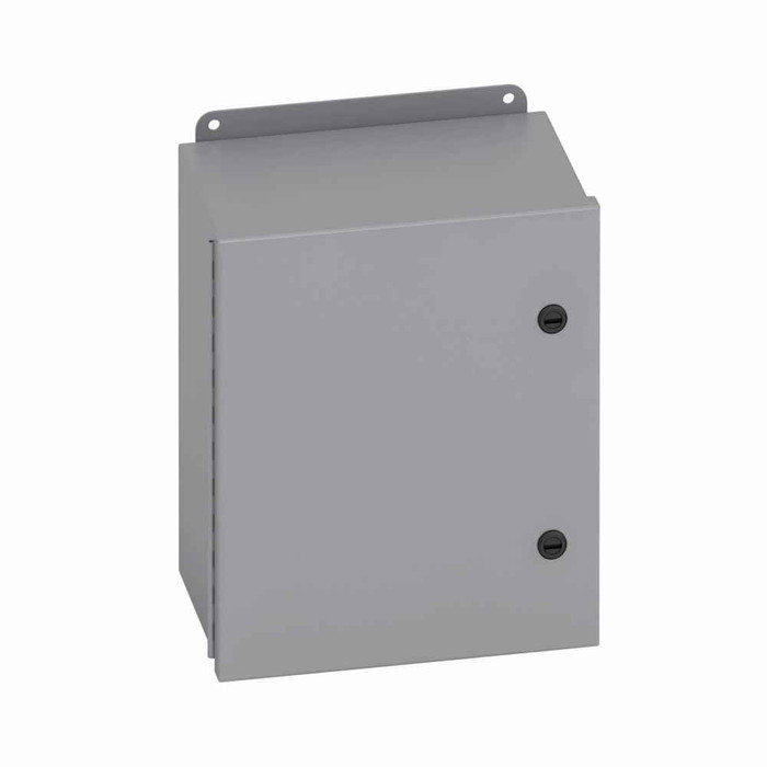 B-Line Eaton series JIC panel enclosure, 16" height, 6" length, 14" width, 4, Hinged cover, 4QT enclosure, Wall mount, Small single door, External mo