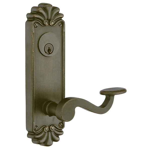 Emtek 6021 Tuscany #16 3-5/8" C-to-C Keyed Sideplate Lockset, Passage/Double Keyed - Lost Wax Cast Bronze Tubular