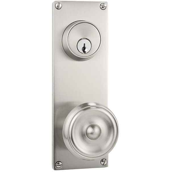 Emtek 8012 Modern 3-5/8" Center-to-Center Keyed Sideplate Lockset, Dummy (Pair) - Brass Tubular