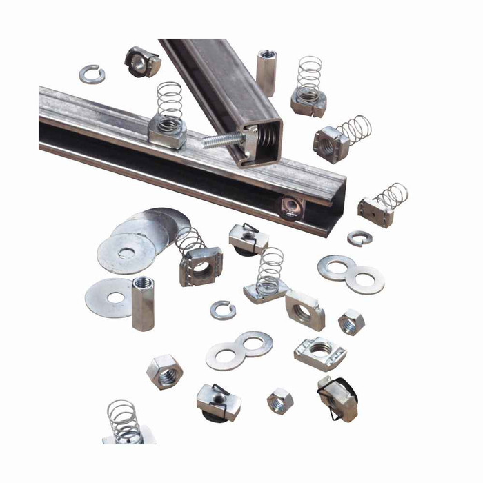 B-Line Eaton series strut channel, nuts, all threaded rod, Steel, Hardware, Hex nuts, Electro-plated zinc, 1" hex nut