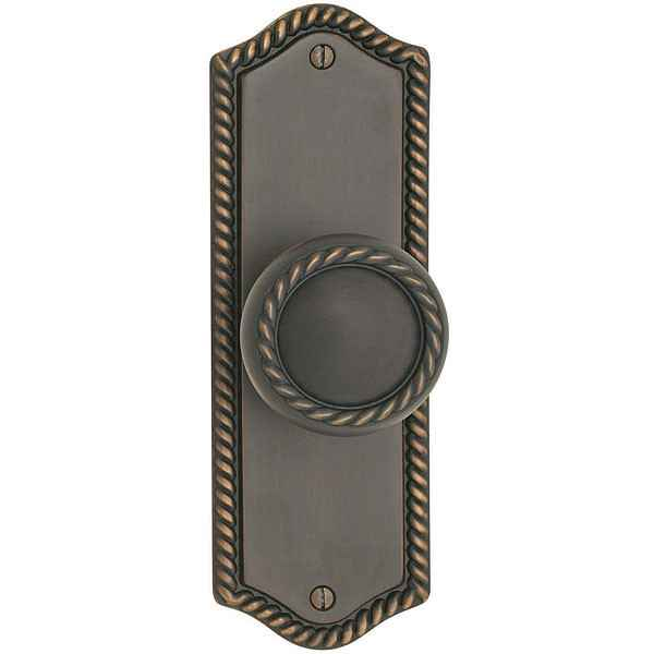Emtek 7059 Rope 7-1/2" Non-Keyed Sideplate Lockset, Dummy (Pair) - Brass Tubular