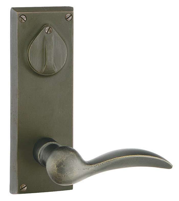 Emtek 7365 Rectangular 3-5/8" C-to-C Keyed Sideplate Lockset, Dummy (Pair) - Sandcast Bronze Tubular