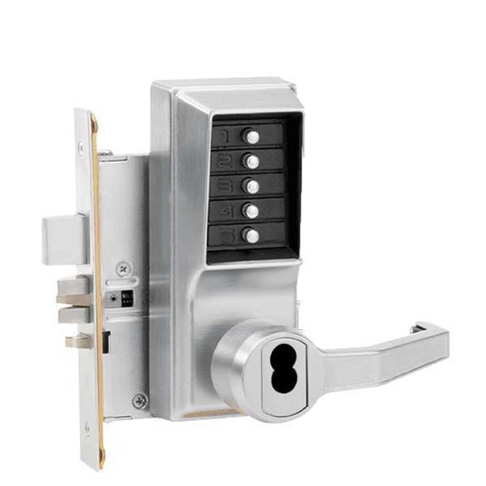 Dormakaba Dormakaba Simplex 8148 Mortise Mechanical Pushbutton Passage Lever Lock with Key Override, Lockout and Deadbolt DOR-8148
