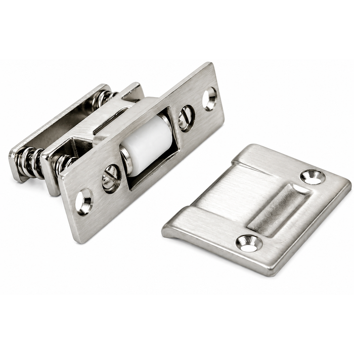 Don-Jo 1700 Roller Latch with Full Lip Strike, 3-3/8" x 1", Cast Brass