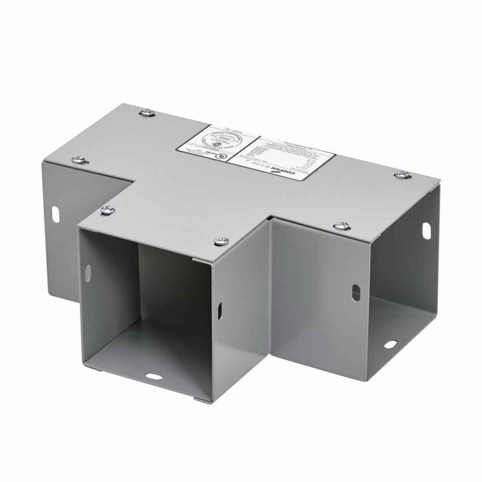 B-Line Eaton series wireway tee fitting, Lay-in, Wireway tee fitting, 1, Galvanized steel, 4" X 4"