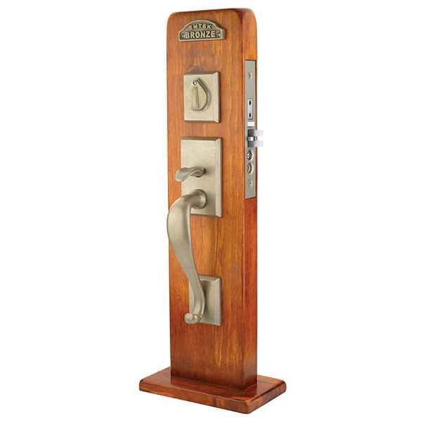 Emtek 3024 Rectangular Sectional Sandcast Bronze Mortise Entrance Handleset - Dummy