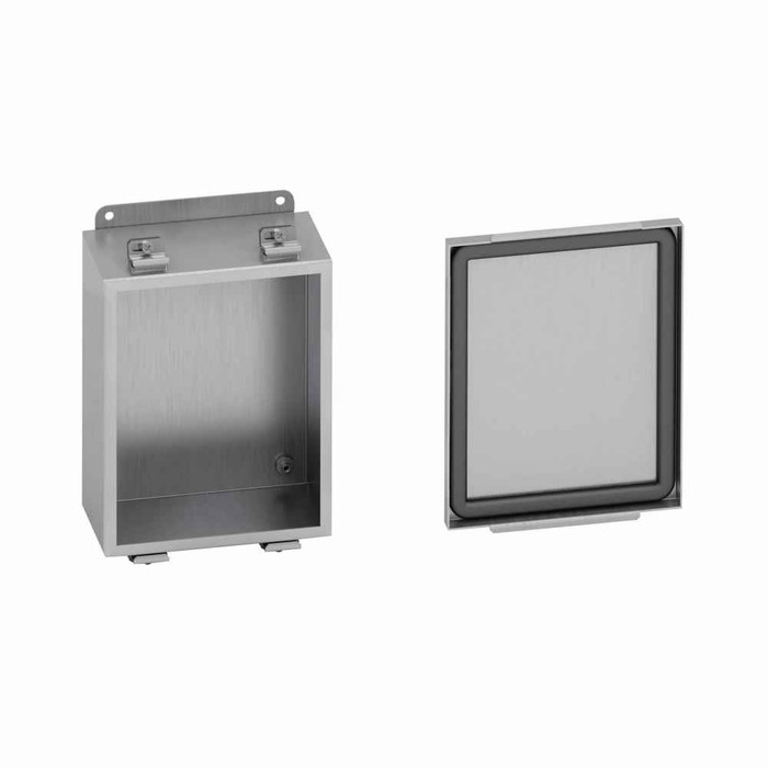 B-Line Eaton series JIC panel enclosure, 4" height, 3" length, 4" width, 4X, Screw cover, 4XALC enclosure, Wall mount, Small single door, External mo