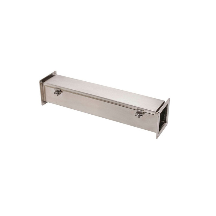 B-Line Eaton series wireway, 4" height, 60" length, 4" width, 4XSFW wireway, Wireway hanger, Hinged cover,  4X, 304 stainless steel, Seamless poured i