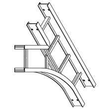 B-Line HORIZONTAL WYE, SERIES 2,3,4&5, LEFT, 3" / 4" HEIGHT, 9" WIDTH, 24" RADIUS, ALUMINUM