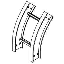 B-Line VERTICAL OUTSIDE BEND, SERIES 2,3,4&5, 3" / 4" HEIGHT, 45 DEG., 6" WIDTH, 48" RADIUS, ALUMINUM