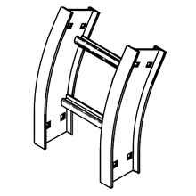 B-Line VERTICAL OUTSIDE BEND, SERIES 2,3,4&5, 3" / 4" HEIGHT, 30 DEG., 9" WIDTH, 48" RADIUS, ALUMINUM
