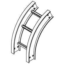 B-Line VERTICAL OUTSIDE BEND, SERIES 2,3,4&5, 3" / 4" HEIGHT, 60 DEG., 30" WIDTH, 12" RADIUS, ALUMINUM