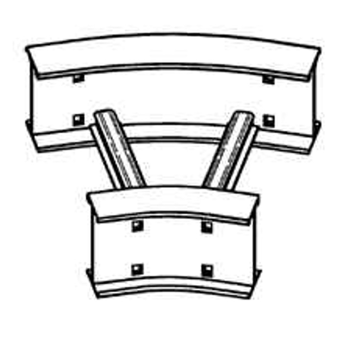 B-Line HORIZONTAL BEND, SERIES 2,3,4&5, 3" / 4" HEIGHT, 30 DEG., 42" WIDTH, 48" RADIUS, ALUMINUM