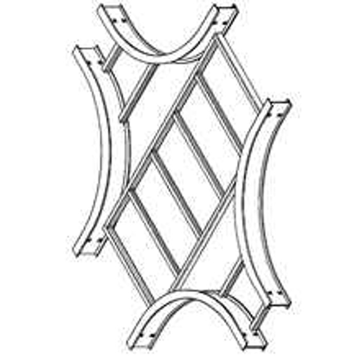 B-Line HORIZONTAL EXPANDING/REDUCING CROSS, SERIES 2,3,4&5, 3" / 4" HEIGHT, 36" TO 18" WIDTH, 24" RADIUS, ALUMINUM