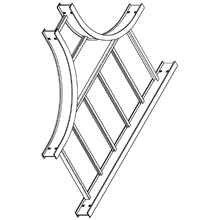 B-Line HORIZONTAL REDUCING TEE, SERIES 2,3,4&5, 3" / 4" HEIGHT, 30" TO 18" WIDTH, 48" RADIUS, ALUMINUM