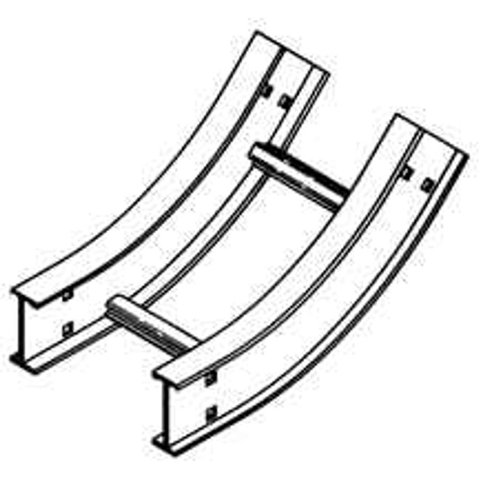 B-Line VERTICAL INSIDE BEND, SERIES 2,3,4&5, 3" / 4" HEIGHT, 45 DEG., 30" WIDTH, 48" RADIUS, ALUMINUM