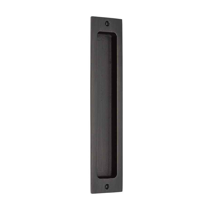 Emtek 220410 Rustic Modern Rectangular Sandcast Bronze Flush Pulls (2" x 10")