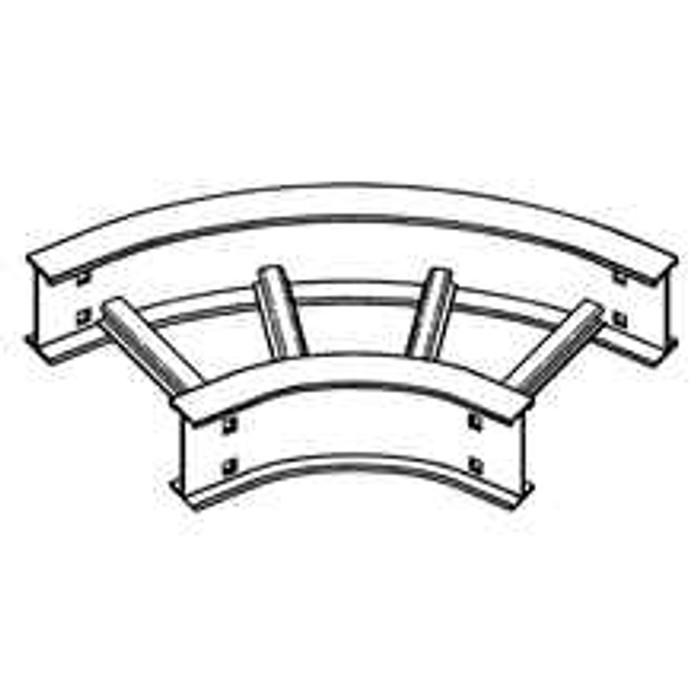 B-Line HORIZONTAL BEND, SERIES 2,3,4&5, 5" / 6" HEIGHT, 60 DEG., 36" WIDTH, 48" RADIUS, ALUMINUM