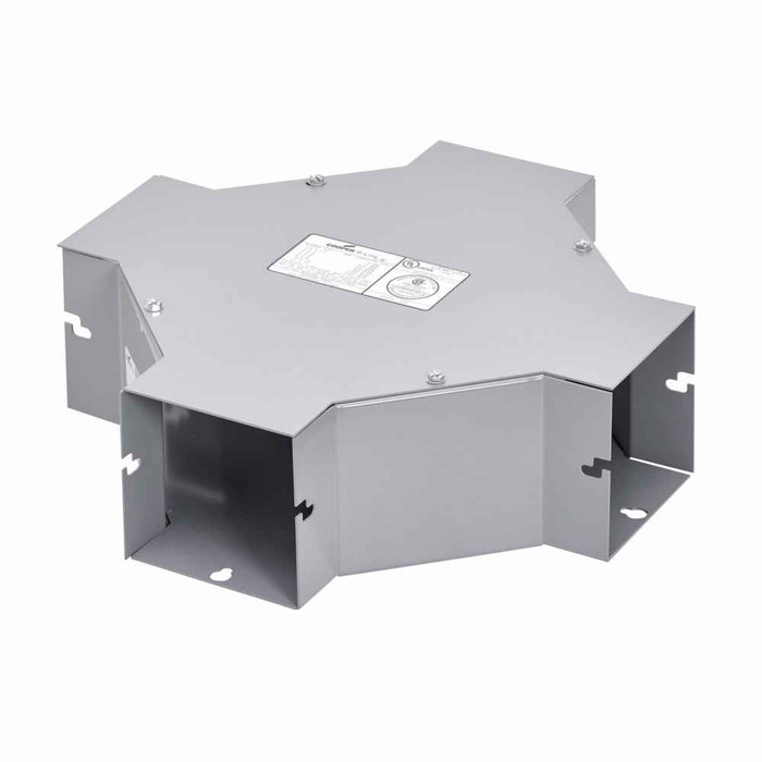B-Line Eaton series wireway cross fitting, Lay-in, Wireway cross fitting, 1, Steel, ANSI 61 gray painted finish, 8" X 8"