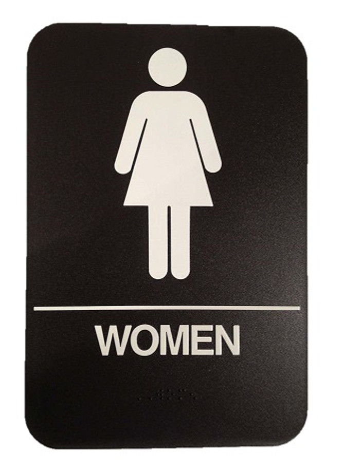 Don-Jo HS-9060-04 ADA Sign Womens Room, Brown Finish, Plastic Material