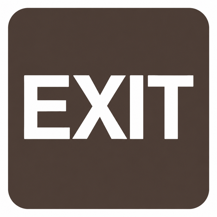 Don-Jo HS-9060-35 ADA Exit Sign in Brown Plastic, 9" x 6" Commercial Door Signage