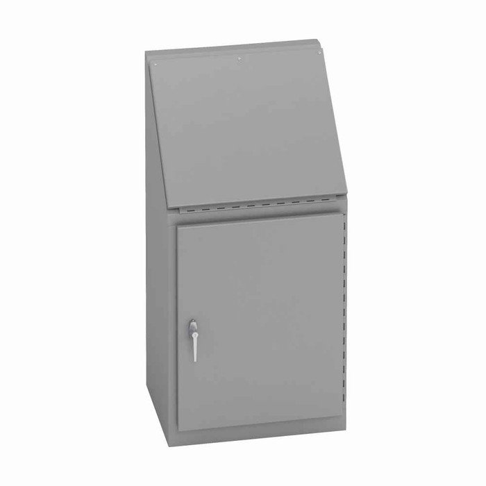 B-Line Eaton series console enclosures and accessories, 48" height, 18" length, 36" width, 12, Hinged cover, AC-9 Console, Ground mount, Medium singl
