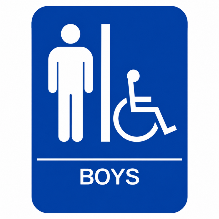 Don-Jo HS-9070-07 ADA Sign Boys/Handicap in Blue Plastic Finish
