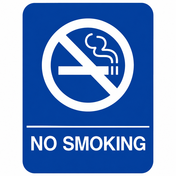 Don-Jo HS-9070-22 ADA No Smoking Sign in Blue Plastic, 9" x 6"