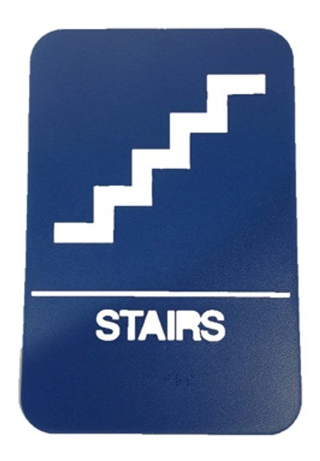 Don-Jo HS 9070 ADA Sign 24 Stairs, Blue Finish, Plastic Material