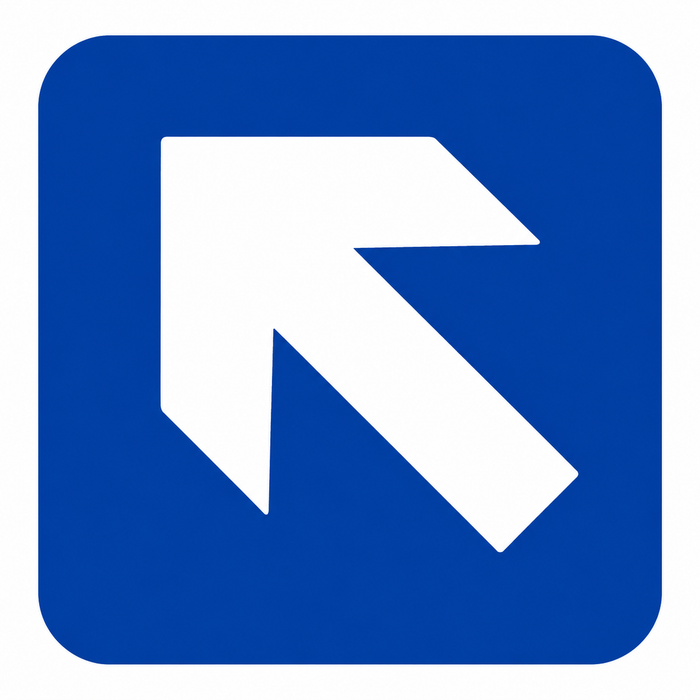 Don-Jo HS-9070-36 ADA Sign Diagonal Arrow, Blue Plastic, 9" x 6"