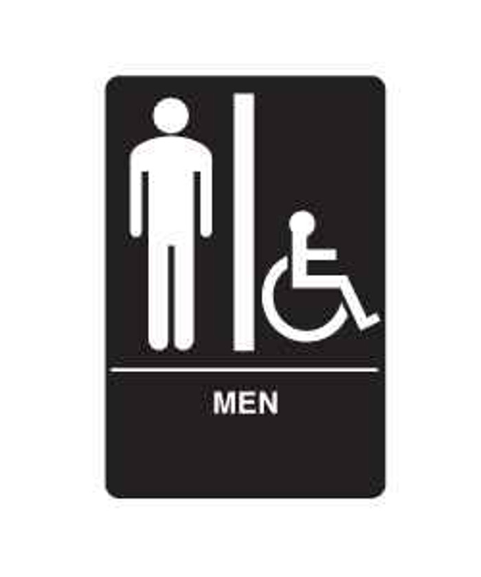 Don-Jo Don-Jo HS 9090 01 ADA Sign Mens/Handicap, Black Finish, Plastic Material DON-HS-9090-01