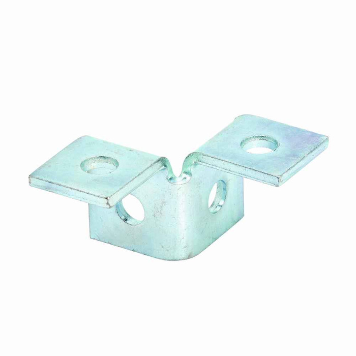 B-Line Eaton series strut fittings and accessories, 2.06" Height, 3.5" Length, 1.62" Width, .71lbs, Aluminium, Four hole double corner wing fitting, 9