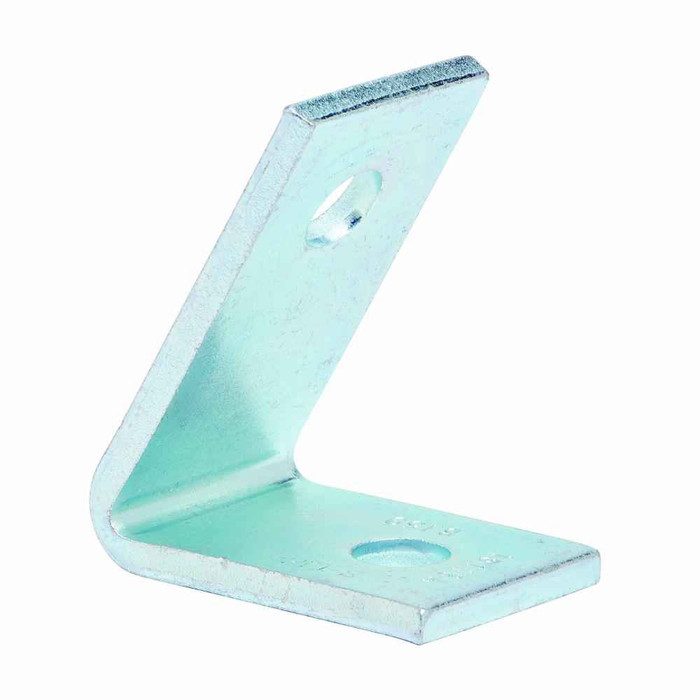 B-Line Eaton series strut fittings and accessories, 3.18" Height, 2.5" Length, 1.62" Width, .56lbs, Steel, Two hole closed angle, 60 deg, Thickness 7/
