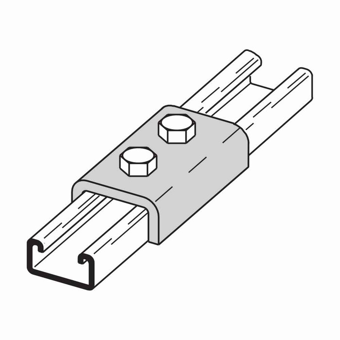 B-Line Eaton series strut fittings and accessories, .81" Height, 3.5" Length, 2.12" Width, .84lbs, Steel, Two hole splice clevis, Thickness 7/32 in, F