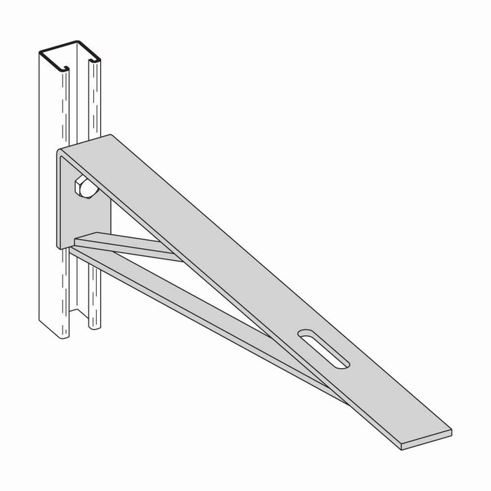 B-Line Eaton series strut fittings and accessories, 4" Height, 24" Length, 2" Width, 3.77lbs, Steel, Bracket, Uniform load capacity 450 Lbs, Electro-p