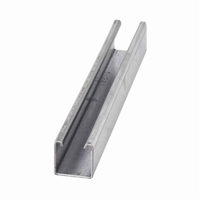 B-Line Eaton series strut channel, 1.62" channel height, 120" channel length, 1.62" channel width, 12 Gauge steel, B22 channel type, Stainless steel t