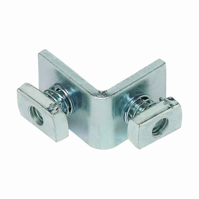B-Line Eaton series strut fittings and accessories, 2.06" Height, 1.87" Length, 1.62" Width, .37lbs, Steel, Two hole corner angle, 90 deg | Pre assemb
