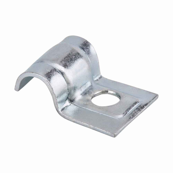 B-Line Eaton series strut pipe clamps and accessories, .062" height, 1.39" length, 0.81" width, Steel, One hole tubing strap, Electro-plated zinc