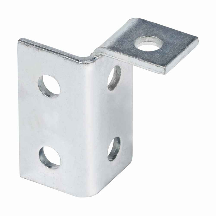 B-Line Eaton series strut fittings and accessories, 3.93" Height, 3.5" Length, 3.5" Width, 1lbs, Steel, Right hand five hole single corner wing fittin