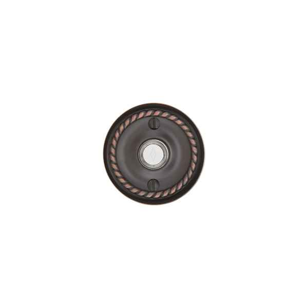 Emtek 2401 American Designer Brass Doorbell with Plate & Button - Rope Rosette