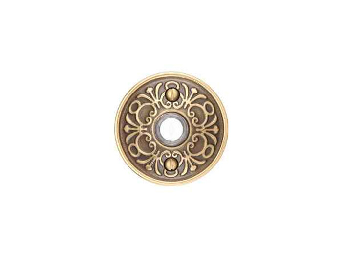Emtek Emtek 2406 American Designer Brass Doorbell with Plate & Button - Lancaster Rosette EMTEK-2406