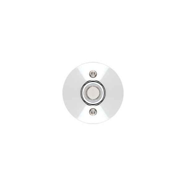 Emtek 2457 Contemporary Brass Doorbell with Plate & Button - Modern Rosette