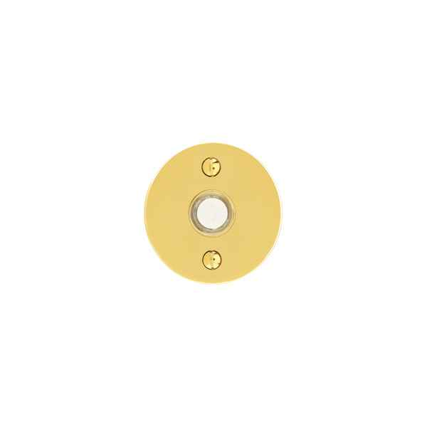 Emtek 2458 Contemporary Brass Doorbell with Plate & Button - Disk Rosette