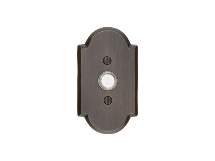 Emtek 2411 Sandcast Bronze Doorbell with Plate & Button with #1 Rosette