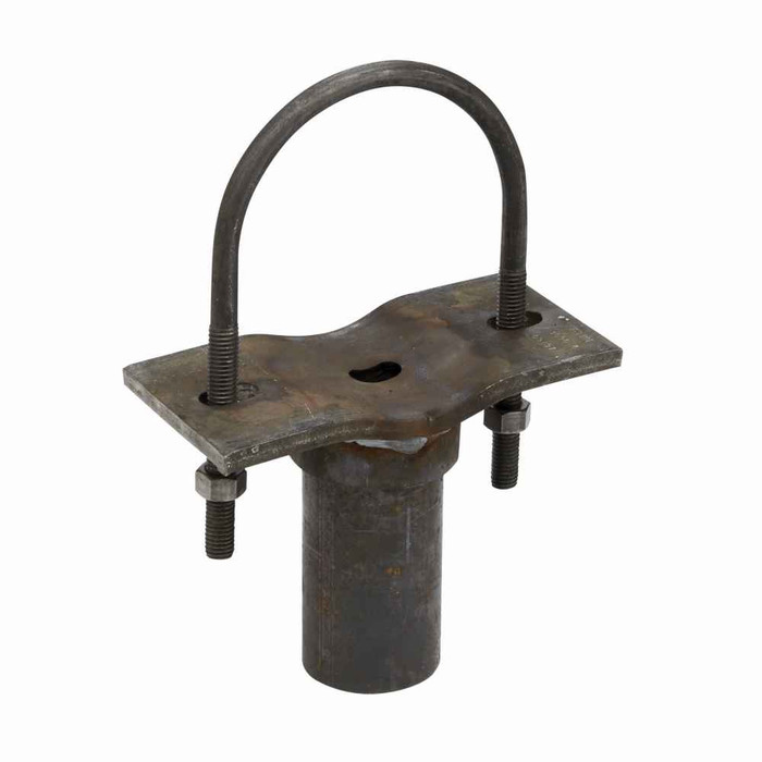 B-Line Eaton series pipe rollers and supports, 22.2" height, 2.375" diameter, Steel, Pipe support with U-bolt, 13-3/16" max pipe size, Plain