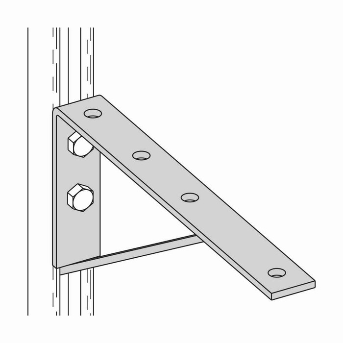 B-Line Eaton series strut fittings and accessories, 6" Height, 14.5" Length, 1.62" Width, 2.95lbs, Steel, Bracket, Uniform load capacity 900 lbs, Elec