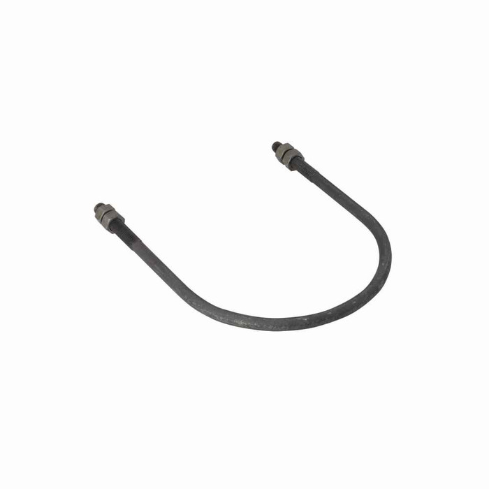 B-Line Eaton series pipe rollers and supports, 27.63" Height, 24" Diameter, 9240 lb, Steel, Standard u-bolt with 4 hex nuts, Electro-plated zinc, 750°