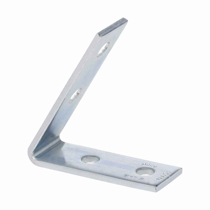 B-Line Eaton series strut fittings and accessories, 4.37" Height, 5" Length, 1.62" Width, .95lbs, Steel, Four hole closed angle, 60 deg, Electro-plate