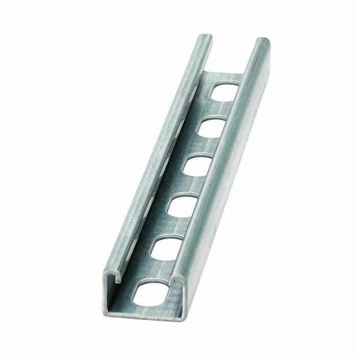 B-Line Eaton series strut channel, 1" channel height, 240" channel length, 1.62" channel width, Steel, 12 Gauge, SH hole pattern, B42 channel type, St