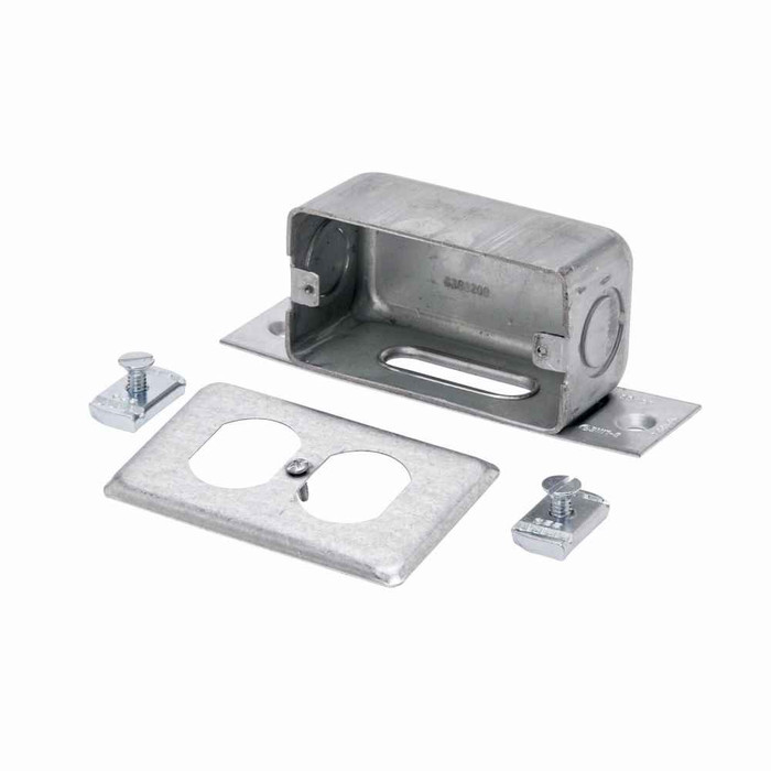 B-Line Eaton series strut electrical accessories, 2.12" height, 4.06" length, 1.62" width, Steel, 2pc 1/4 -20 flat head screw 2pc N224WO channel nut,